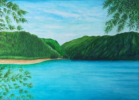 太白在墙绘中，如何绘画绿水青山？